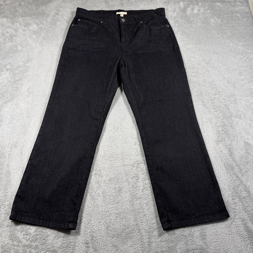 Eileen Fisher Jeans Womens 10 Black Crop Bootcut Organic Stretch Denim NWT